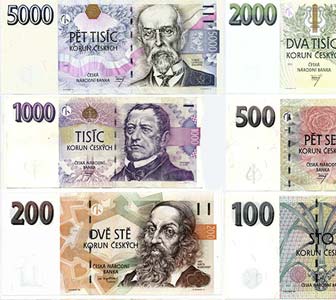 Cambio de moneda Praga, corona Checa